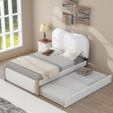 Bellemave® Upholstered Platform Bed with Wood Supporting Feet and Trundle - Bellemave